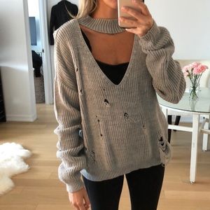 Destroyed-look Missguided sweater